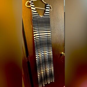 Black and white stripped maxi dress